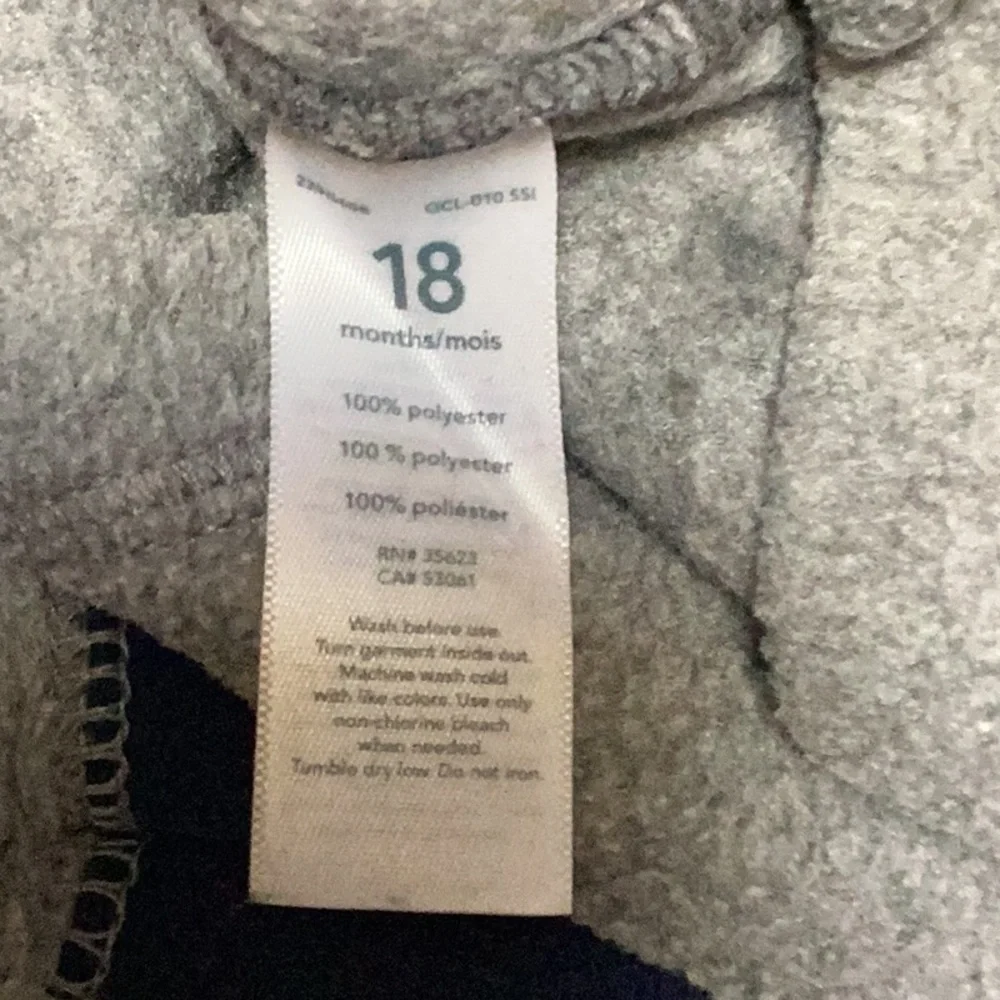 Carter’s‎ Grey Navy Bright Orange  1/2 Zip Fleece Pullover Top Jacket Shirt 18 M